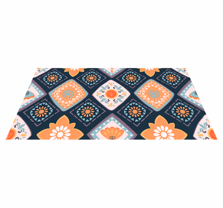 Lively floral design bathroom vinyl carpet - TenStickers
