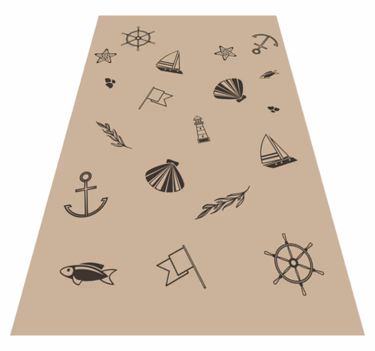 Nautical Icons kids vinyl carpet - TenStickers