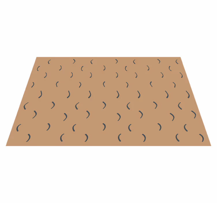 Curved brown pattern minimalist vinyl carpet - TenStickers