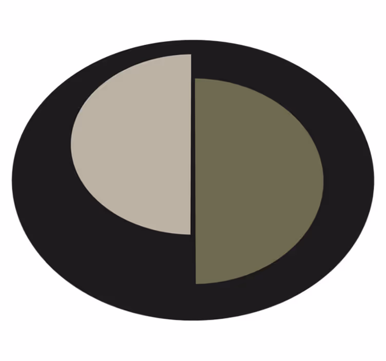 Two-Tone Oval minimalist vinyl carpet - TenStickers