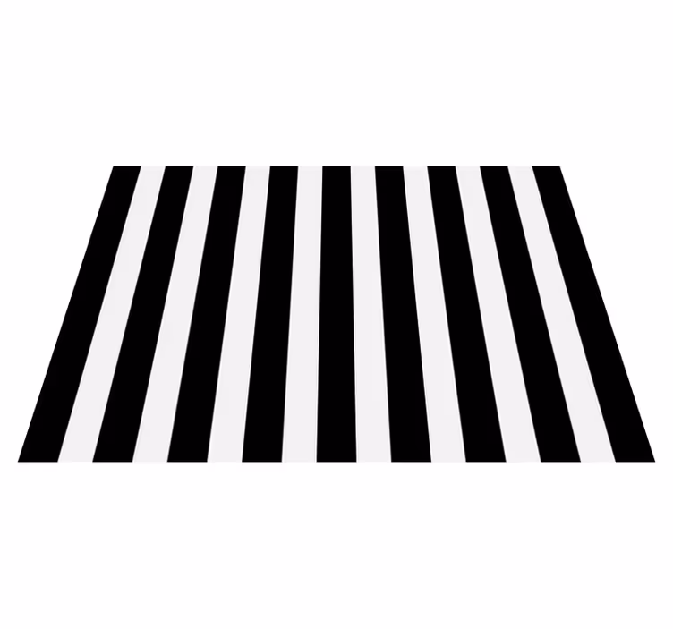 Kitchen black and white stripes vinyl rug - TenStickers