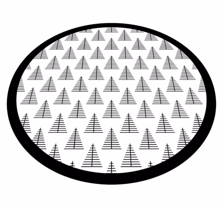 Nordic vinyl carpet geometric gray trees - TenStickers