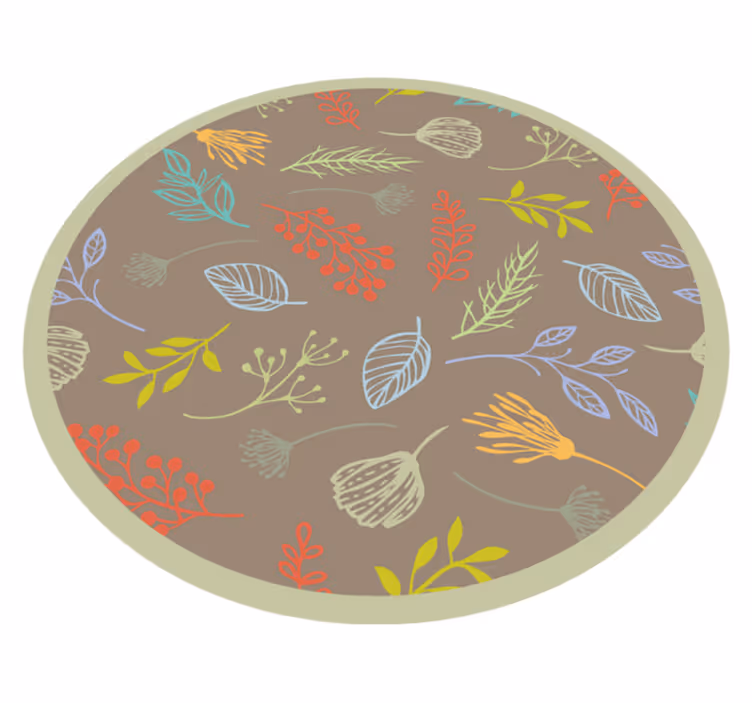 Botanical Leaf Print floral vinyl carpet - TenStickers