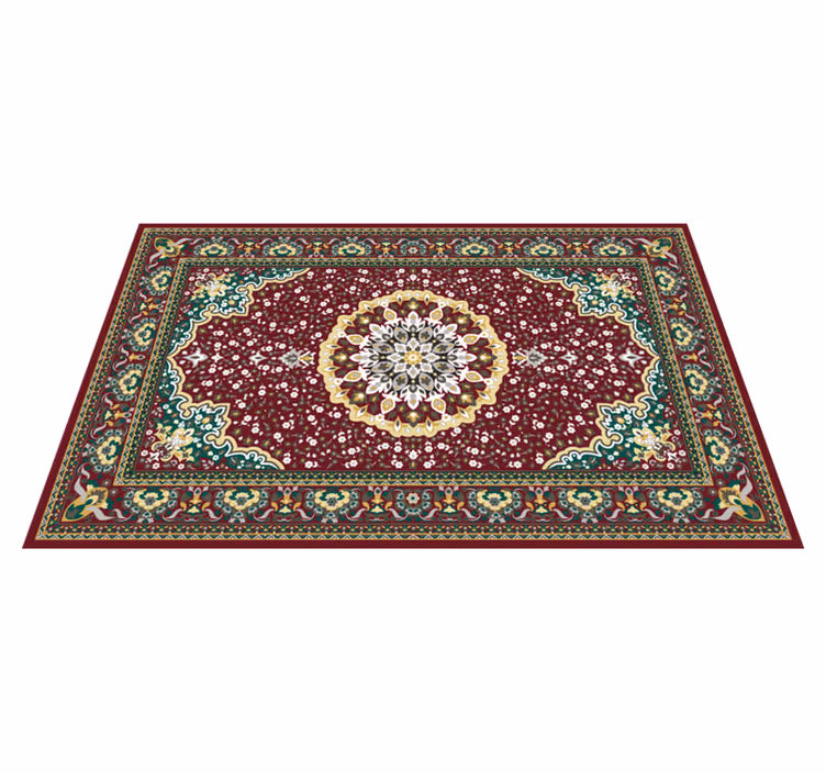 Traditional floral motif kitchen vinyl carpet - TenStickers