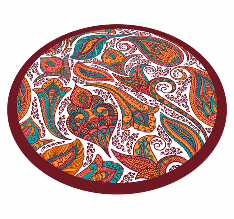 Colorful Swirling Patterns mandala vinyl carpet - TenStickers