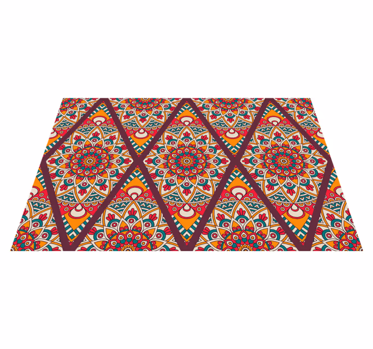 Colorful tile motif mandala vinyl carpet - TenStickers
