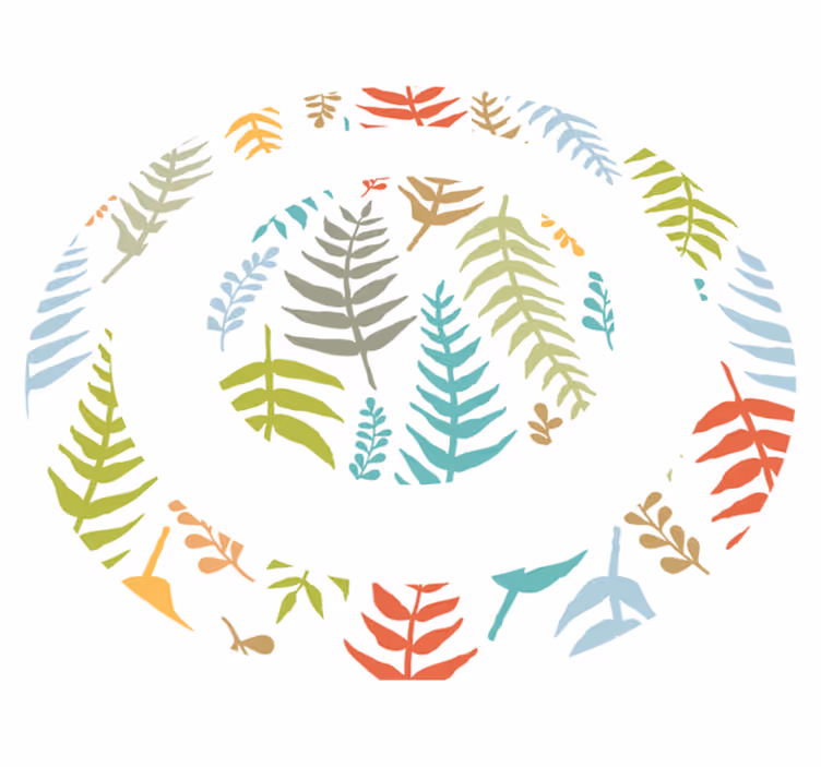 White foliage design nature vinyl carpet - TenStickers