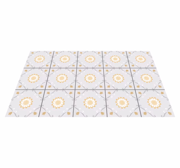 Elegant botanical design tile vinyl carpet - TenStickers