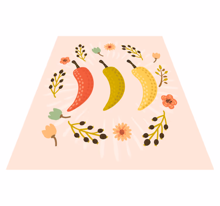 Colorful chili peppers kitchen vinyl carpet - TenStickers