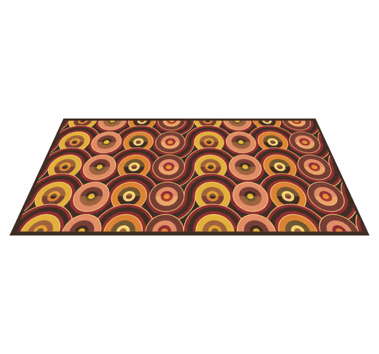Vibrant brown circles vintage vinyl carpet - TenStickers