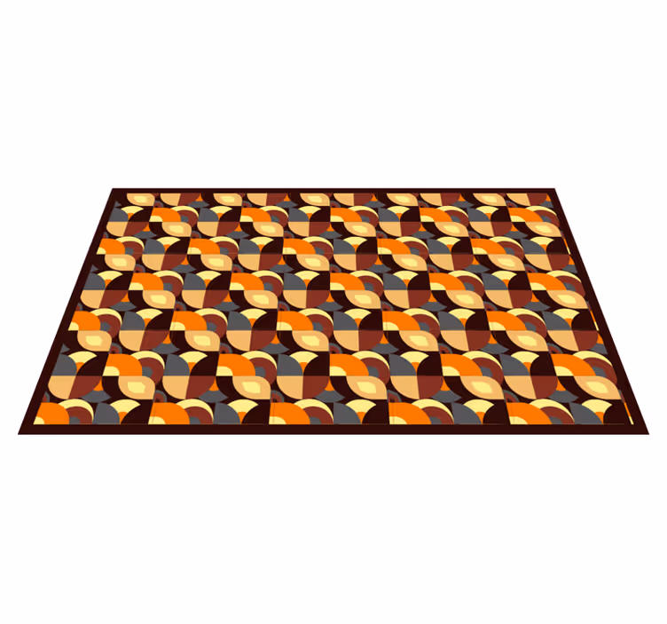 Colorful curved shapes living room vinyl carpet - TenStickers