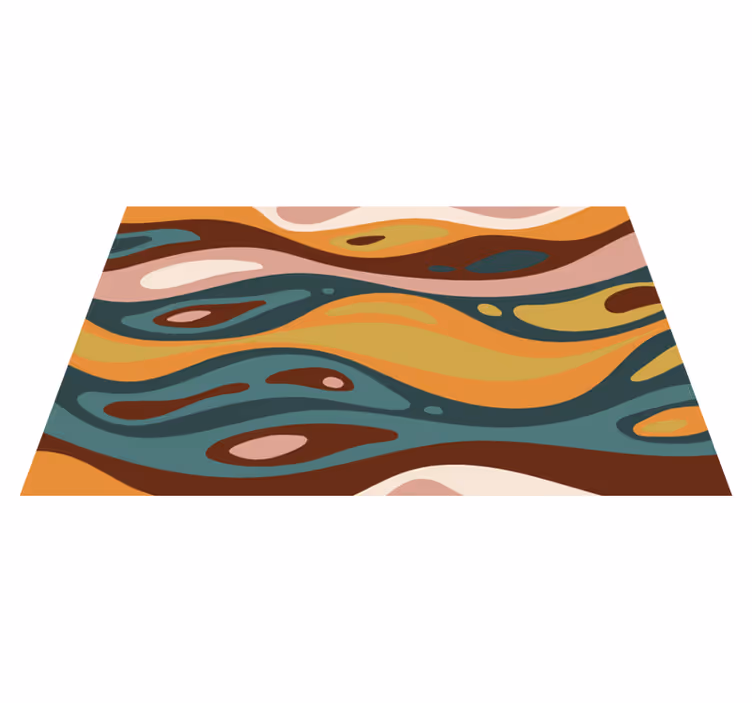 Undulating Earth Hues minimalist vinyl carpet - TenStickers