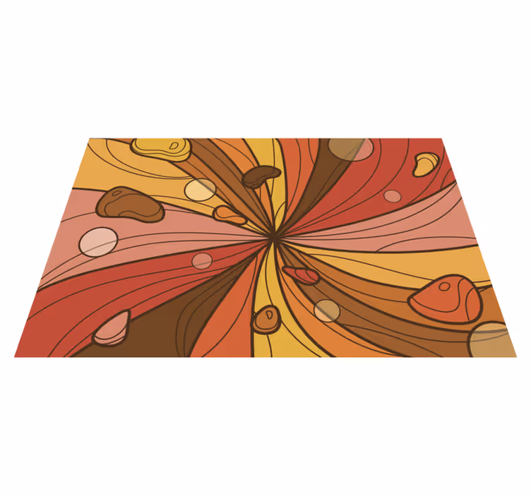 Swirling flower vintage vinyl carpet - TenStickers
