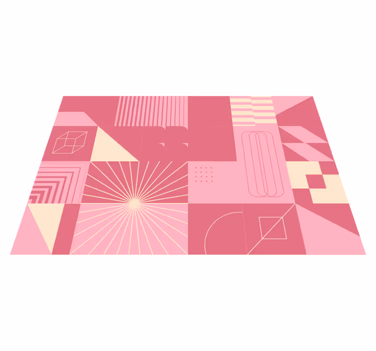 Geometric pink patterns modern vinyl carpet - TenStickers