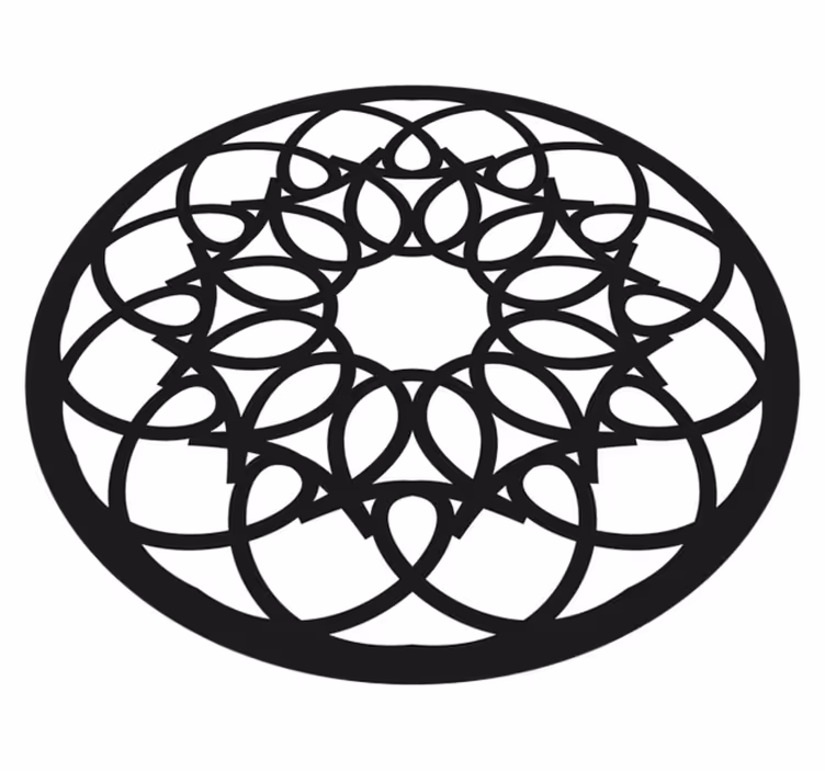 Intricate Black Pattern mandala vinyl carpet - TenStickers
