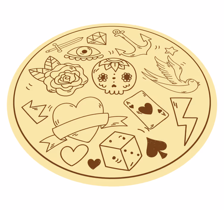Tattoo symbols teen vinyl carpet - TenStickers