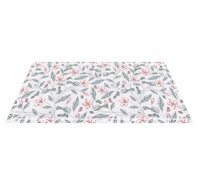 Floral Greenery Motif floral vinyl carpet - TenStickers