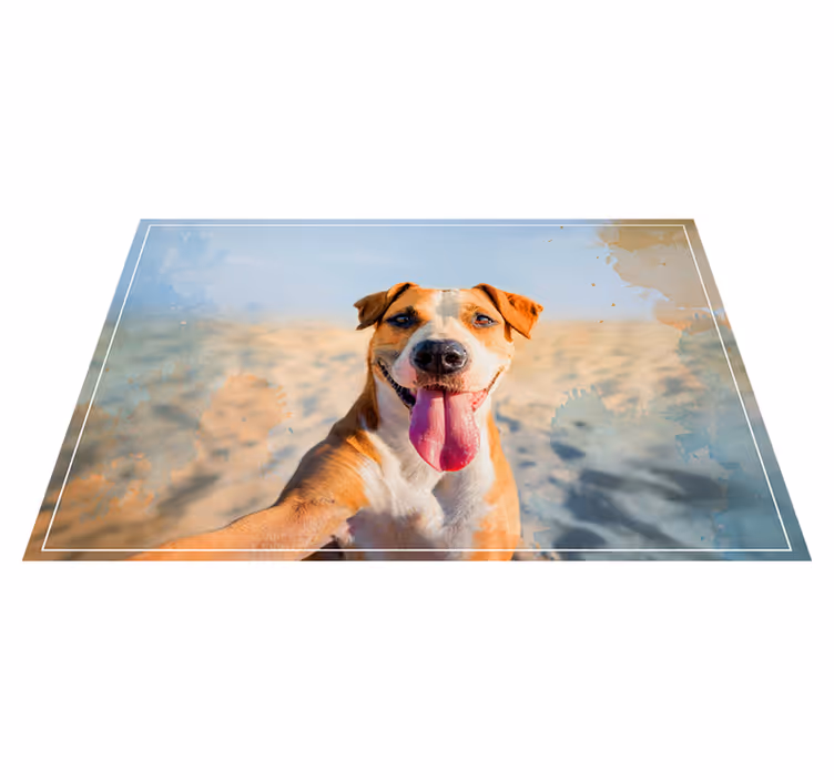 Smiling Canine Portrait animal vinyl carpet - TenStickers
