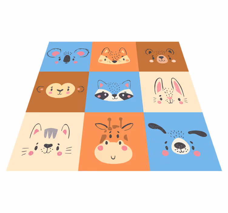 Baby animals tiles kids vinyl carpet - TenStickers