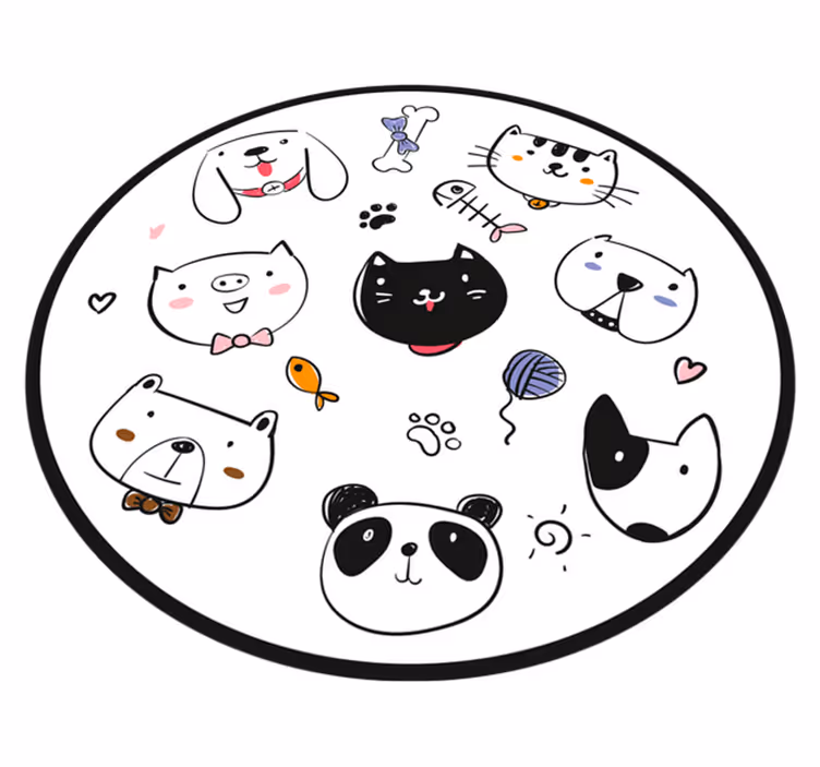 Adorable Creature Expressions nursery vinyl carpet - TenStickers