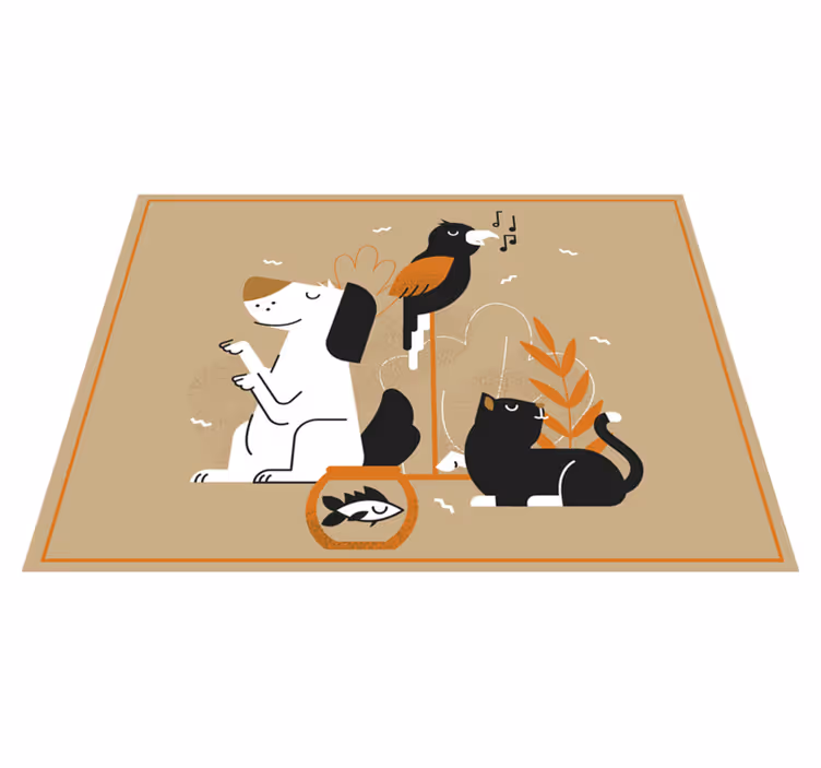 Beige pet illustration animal vinyl carpet - TenStickers