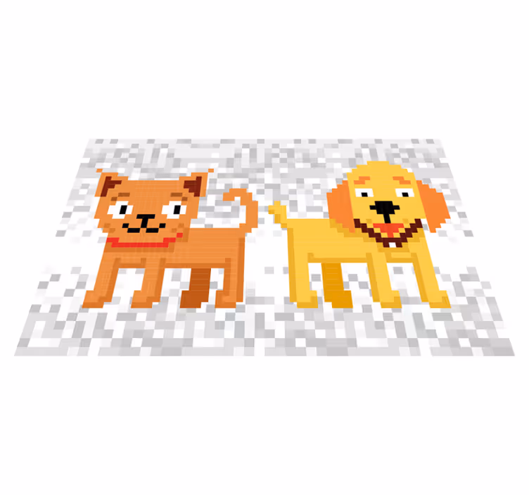 Pixelated Pet Friends kids vinyl carpet - TenStickers