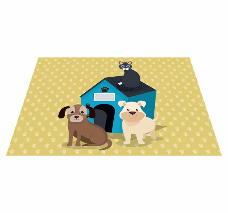 Dogs at home animal vinyl carpet - TenStickers