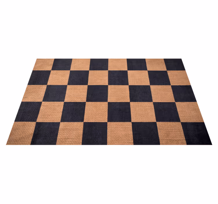 Brown checkered living room vinyl carpet - TenStickers