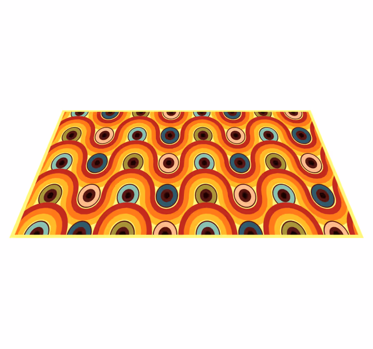 Colorful wavy motif vintage vinyl carpet - TenStickers
