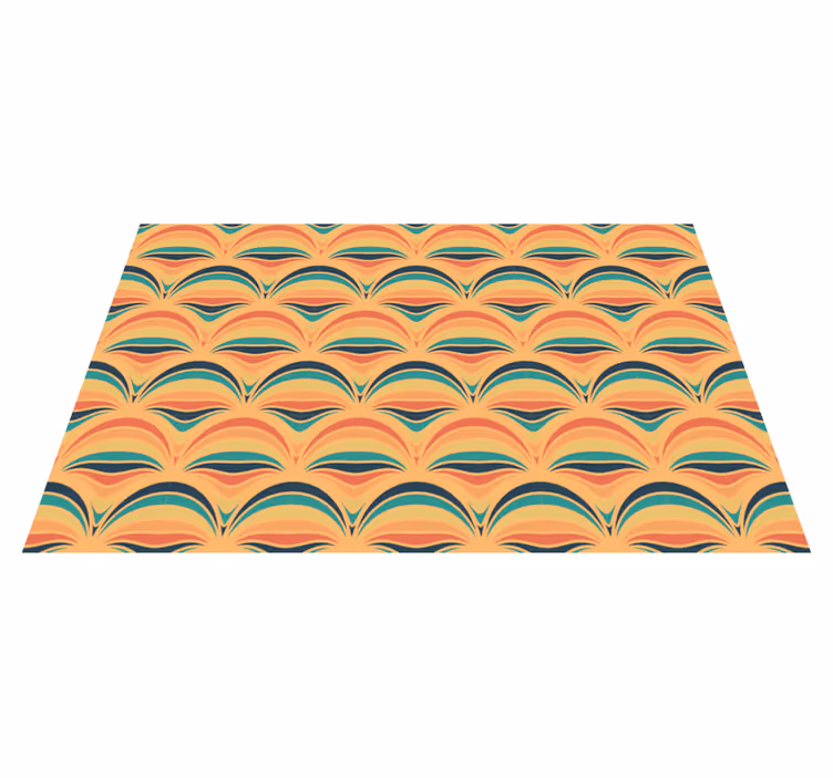 Colorful wave patterns vintage vinyl carpet - TenStickers