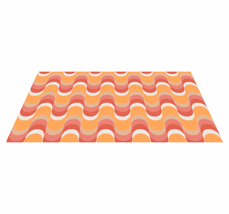 Vibrant wave motif vintage vinyl carpet - TenStickers