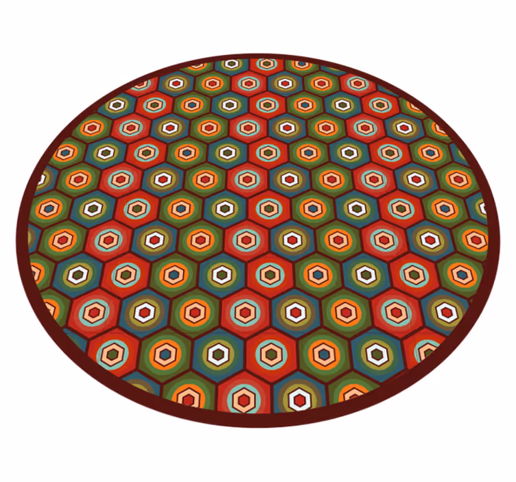 HEXAGONAL COLOR PATTERN geometric vinyl carpet - TenStickers