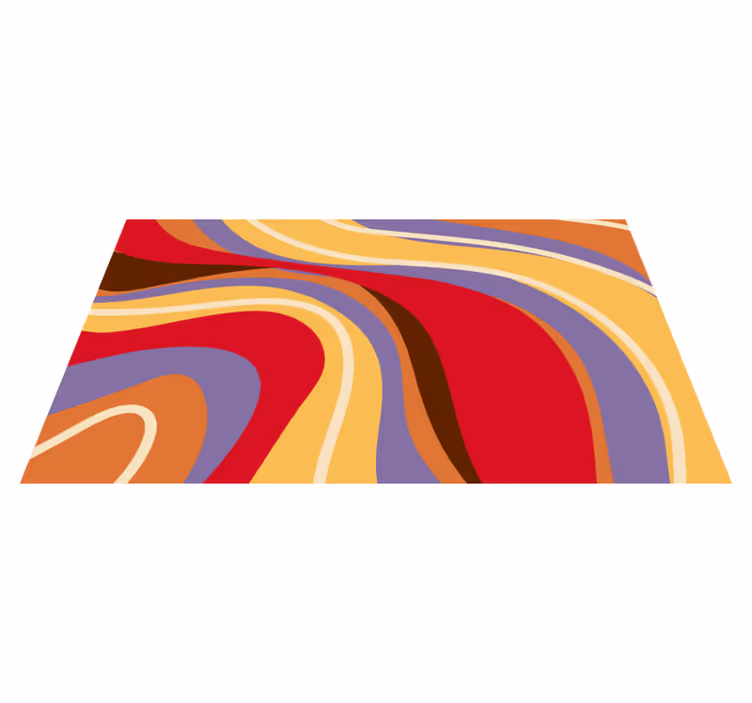 Vibrant Color Waves modern vinyl carpet - TenStickers