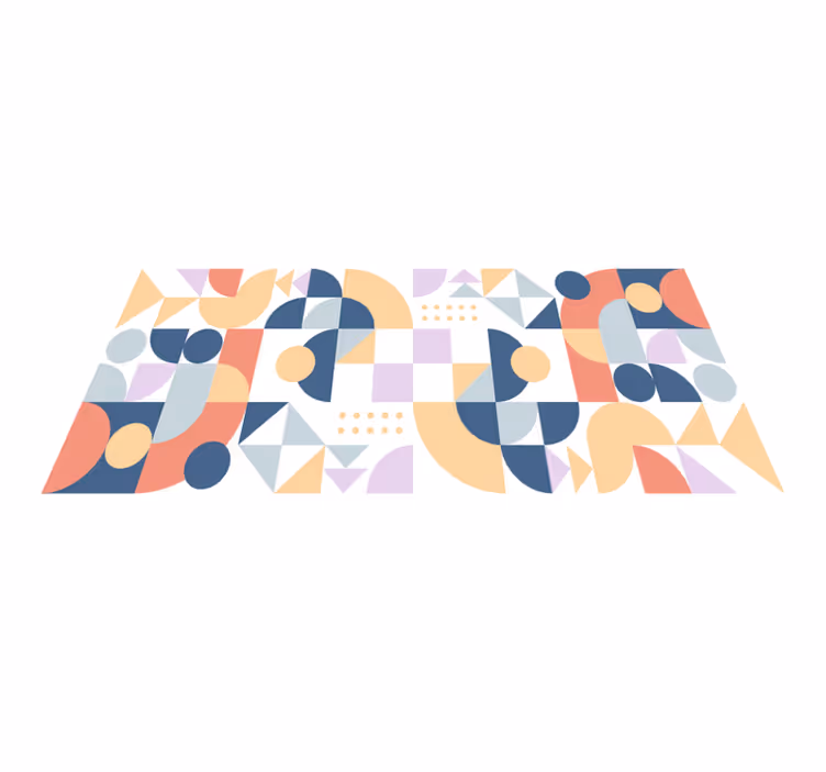 70's circle forms geometric rugs - TenStickers