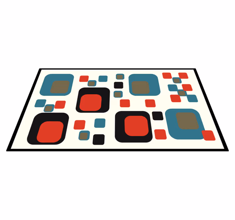 Colorful Abstract Squares geometric vinyl carpet - TenStickers