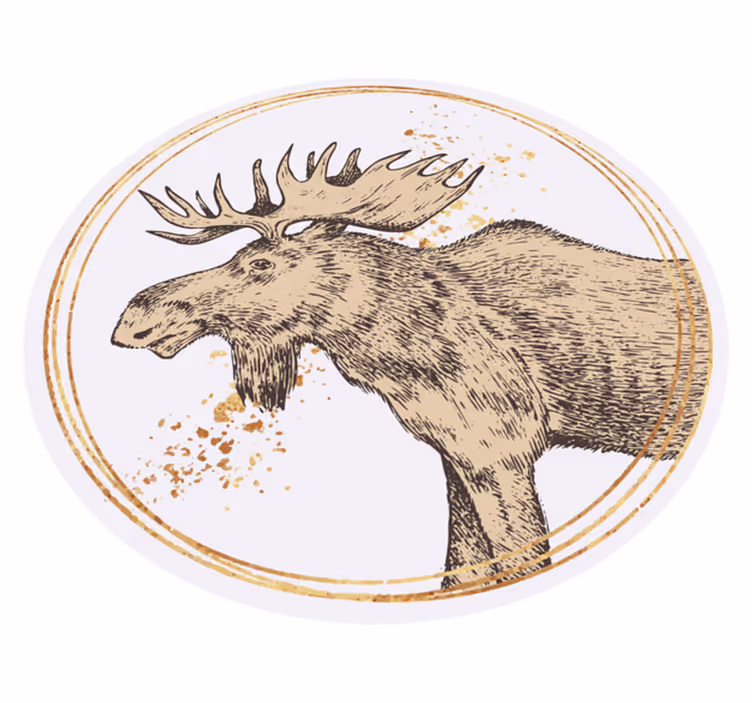 Majestic moose illustration animal vinyl carpet - TenStickers