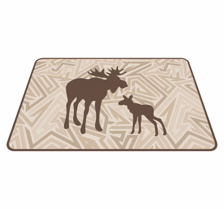 Moose family animal vinyl carpet - TenStickers