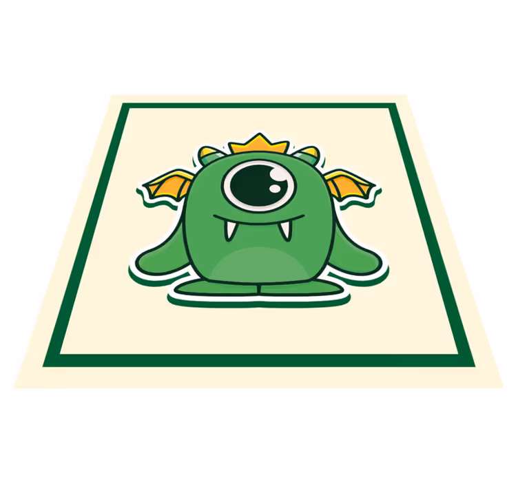 Green baby monster kids vinyl carpet - TenStickers