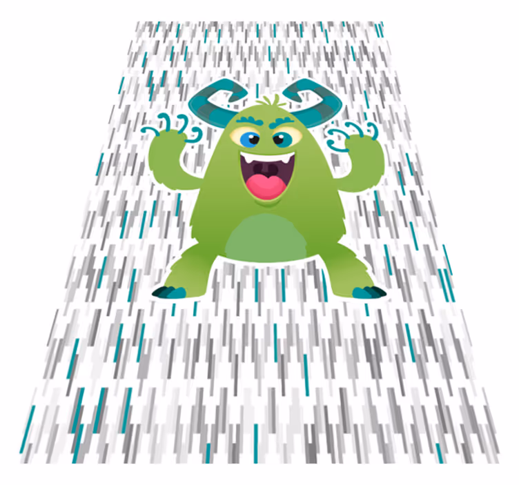 Green monster character kids vinyl carpet - TenStickers
