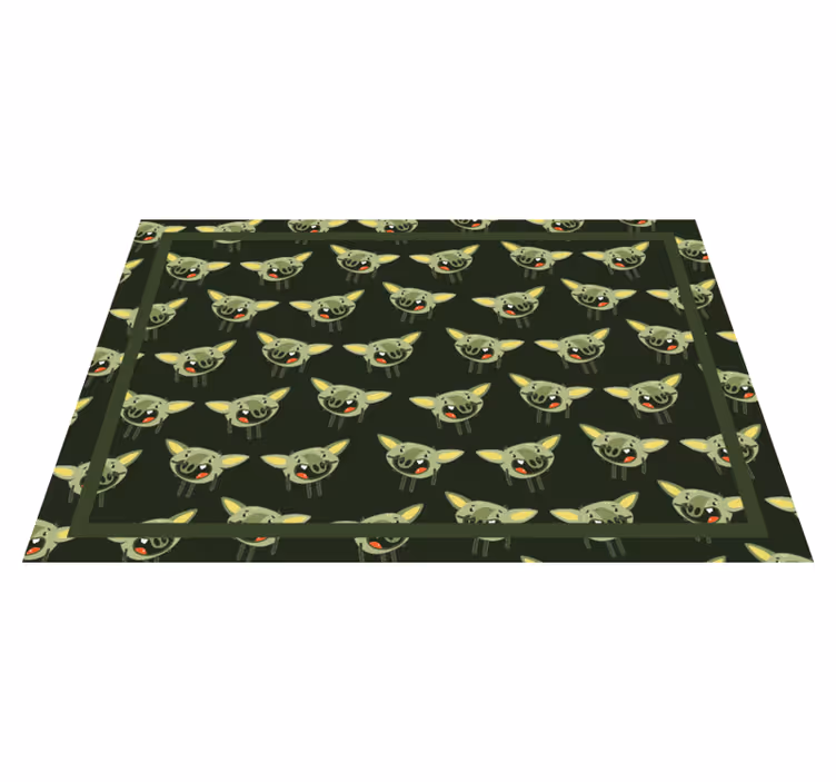 Green monster faces kids vinyl carpet - TenStickers