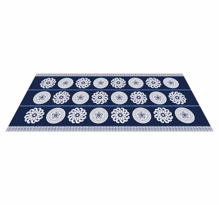 Navy blue patterns mandala vinyl carpet - TenStickers