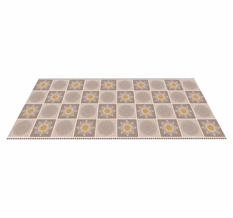 Intricate floral tiles mandala vinyl carpet - TenStickers