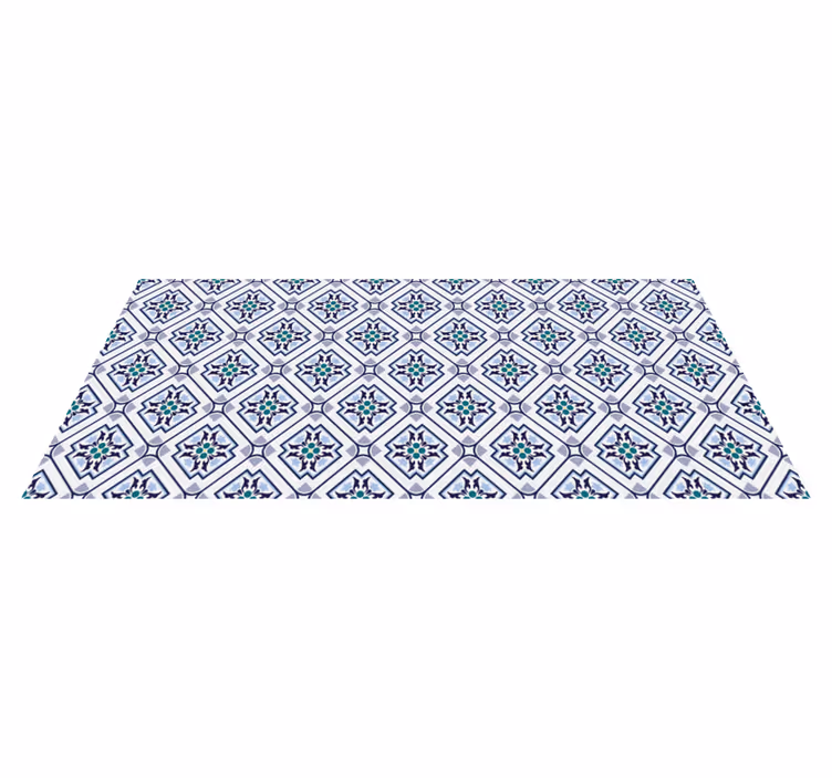 Tiled medallion design living room vinyl carpet - TenStickers