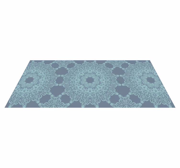Elegant Blue Pattern mandala vinyl carpet - TenStickers
