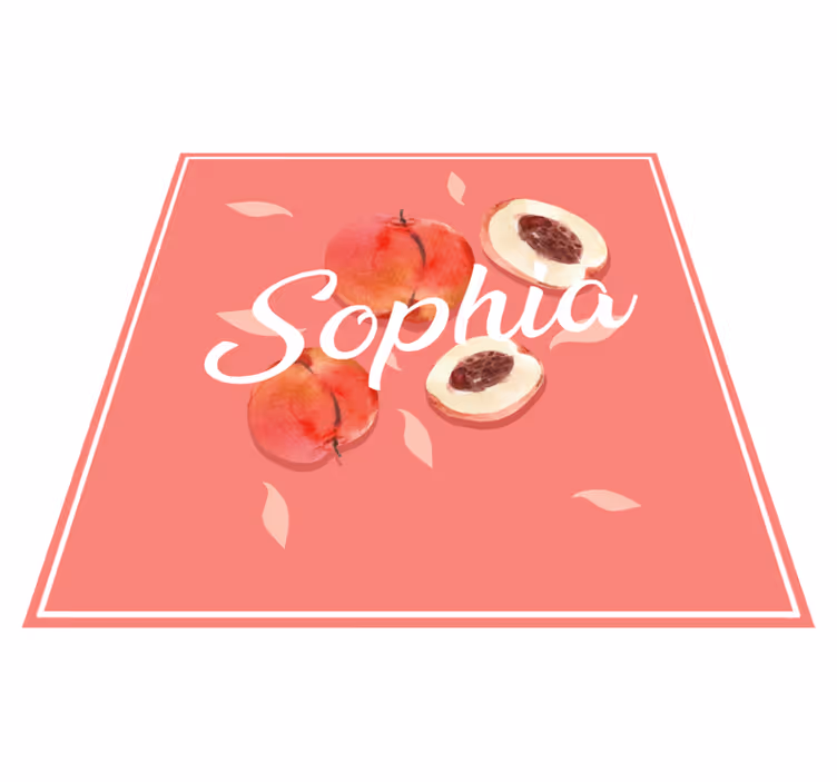 Pink peaches with name teen vinyl carpet - TenStickers