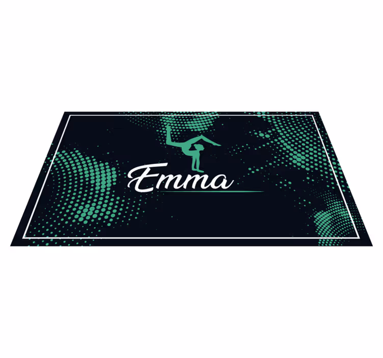 Gymnastics with name bedroom vinyl carpet - TenStickers