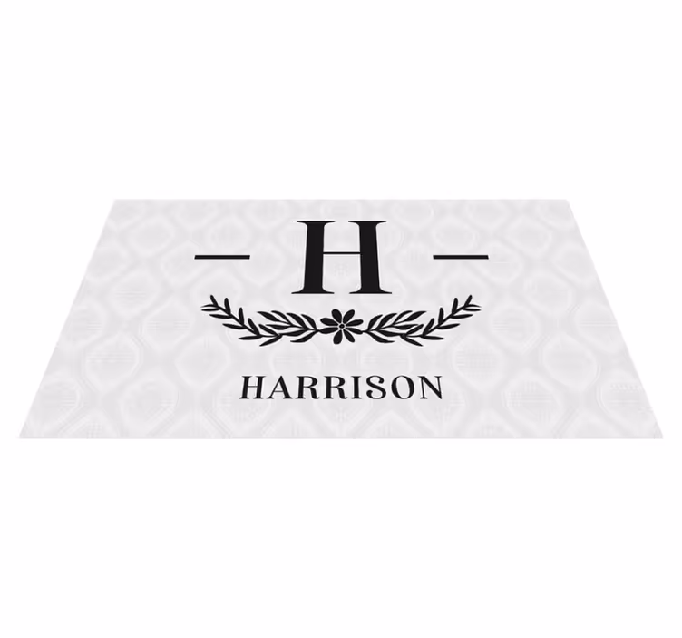Custom family initial with bay entrance hall vinyl carpet - TenStickers