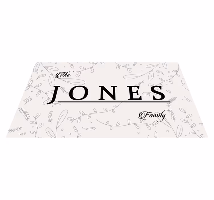 Elegant family name entrance hall vinyl carpet - TenStickers