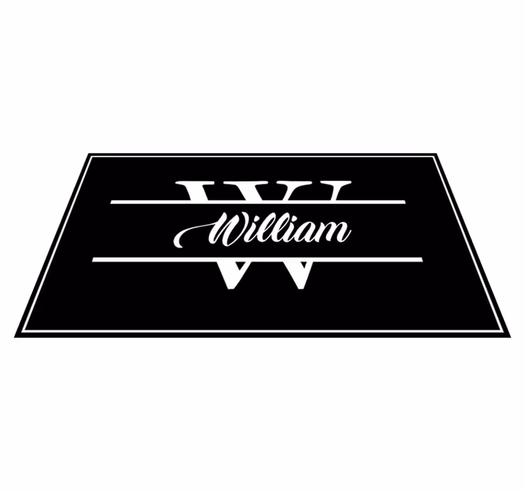 Elegant custom name and initial modern vinyl carpet - TenStickers