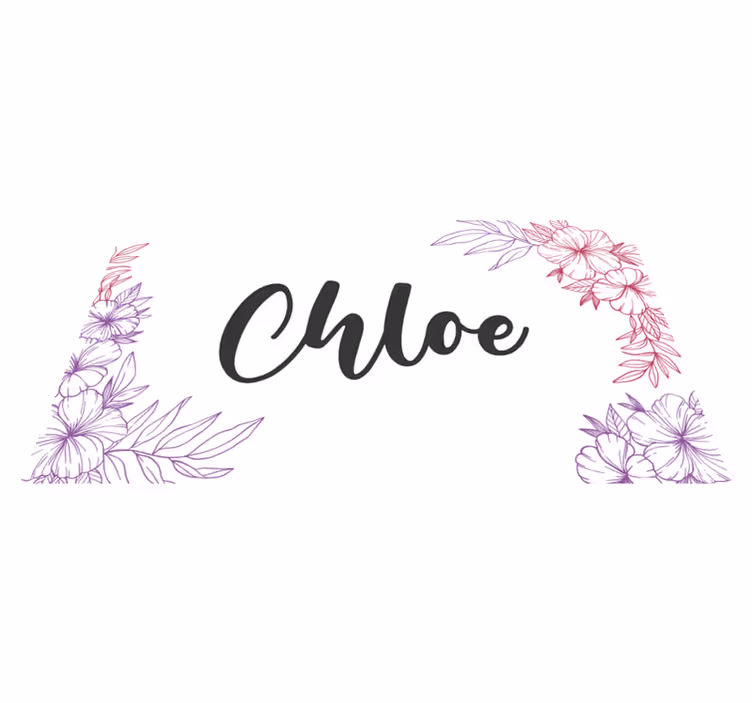 Floral custom name teen vinyl carpet - TenStickers